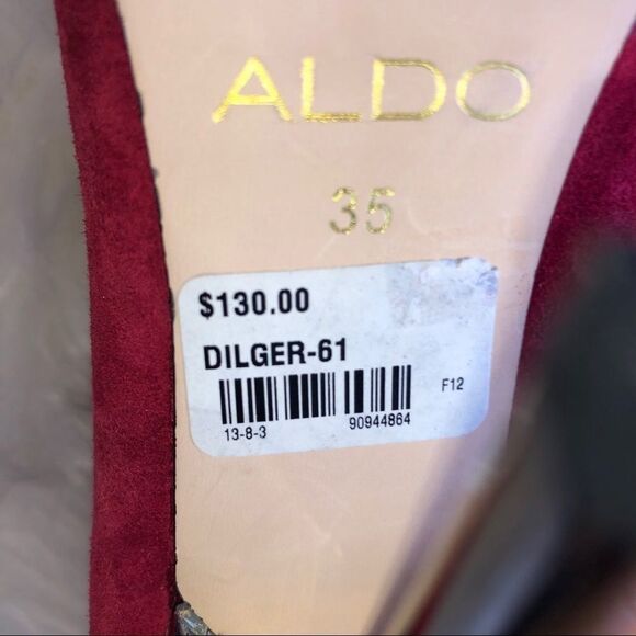 ALDO Dilger Red Suede Pointed Toe Bootie, Size 5 - Picture 5 of 7